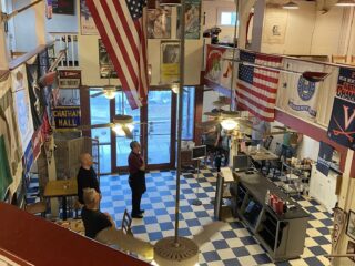 The Pledge of Allegiance is recited every morning at Blackstone’s Café.